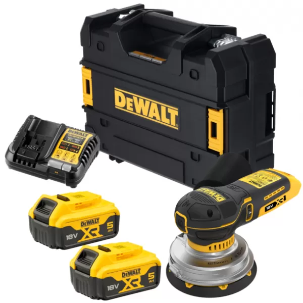 Aku excentrická bruska DeWALT DCW211NT, 125 mm, 2x5,0Ah