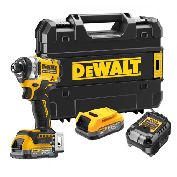 Aku rázový utahovák DeWalt DCF860E2T POWERSTACK, 18V, 2x1,7Ah, kufr