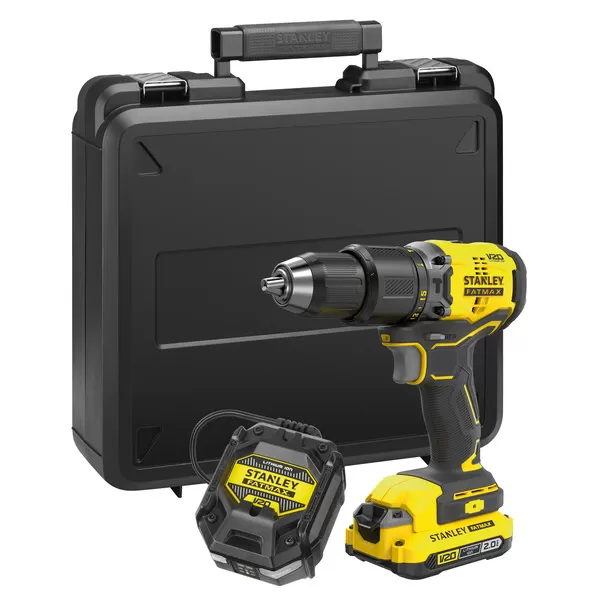 Aku bezuhlíková vrtačka s příklepem Stanley FATMAX® SFMCD715D1K, V20, 18 V